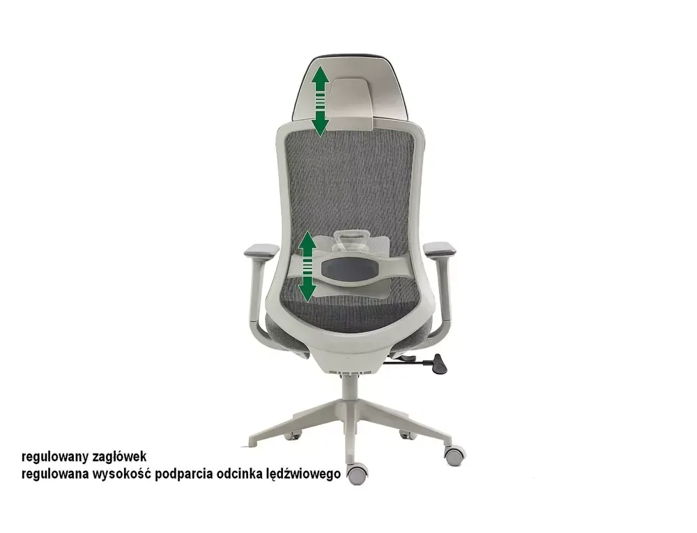 Fotel obrotowy ergonomiczny ERGON z zagłówkiem czarny - OBRERGONC