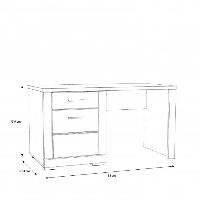 7aee6cd37452a4ac332144eae2848210 Biurko z szafką i szufladą SNOW - biały, chrom - SNWB21-C50