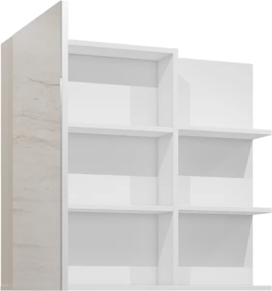 Szafka wisząca IRVINE 1-drzwiowa z lustrem - biały połysk - 309WNP20