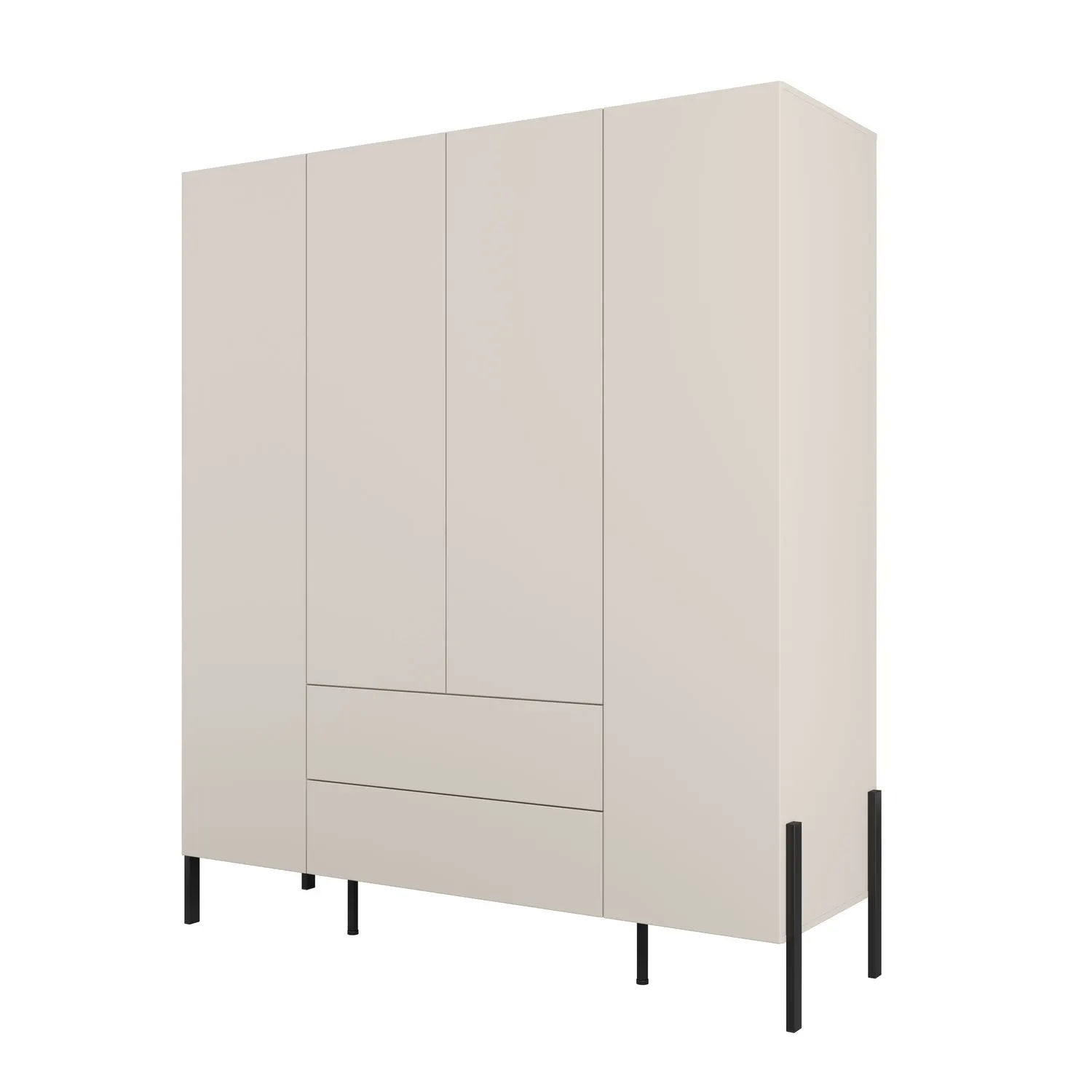 Szafa 4-drzwiowa z szufladami JUKON S 180x210 kaszmirowa