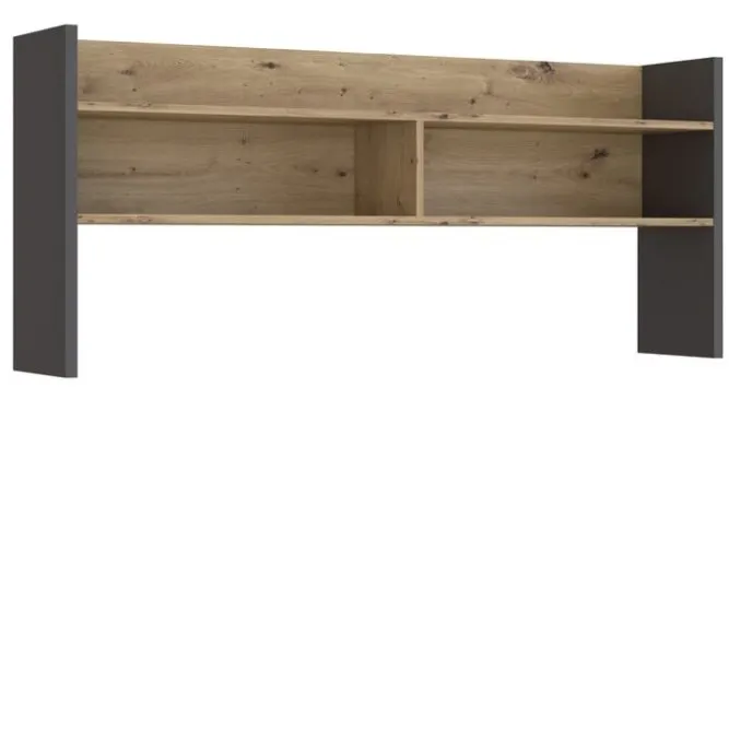 Nadstawka na biurko MODULTRICK 140 cm - efekt drewna, szary