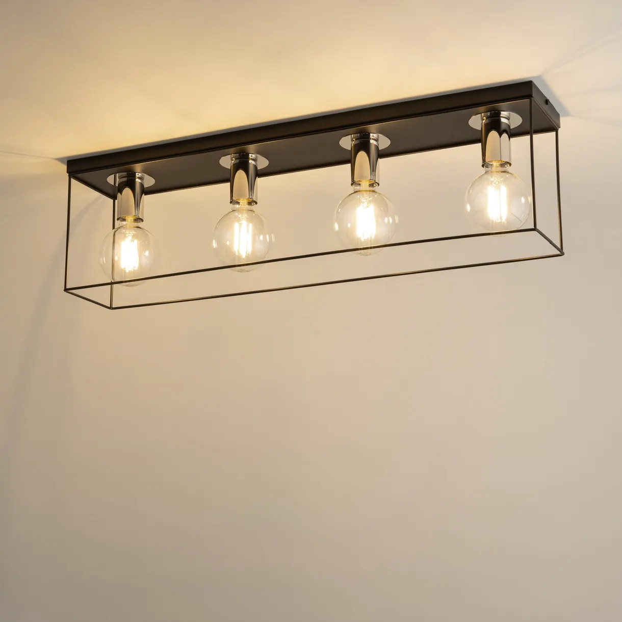 Lampa sufitowa VOX 4 czarno-srebrna - SI_40701