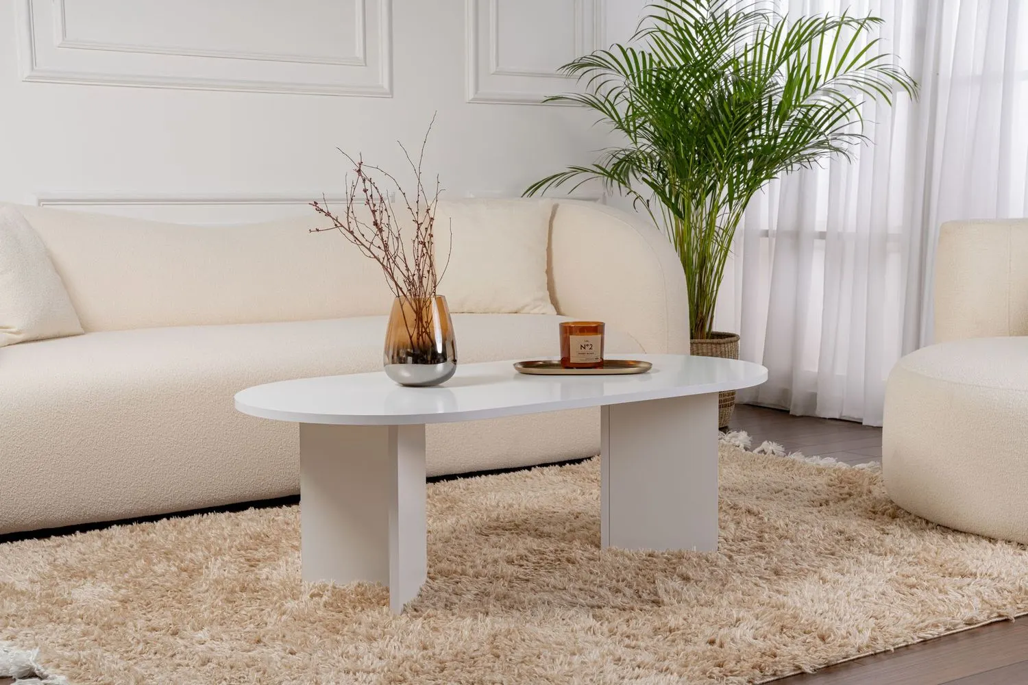 Stolik kawowy SABLE 60x120 biały — zdjęcie 7
