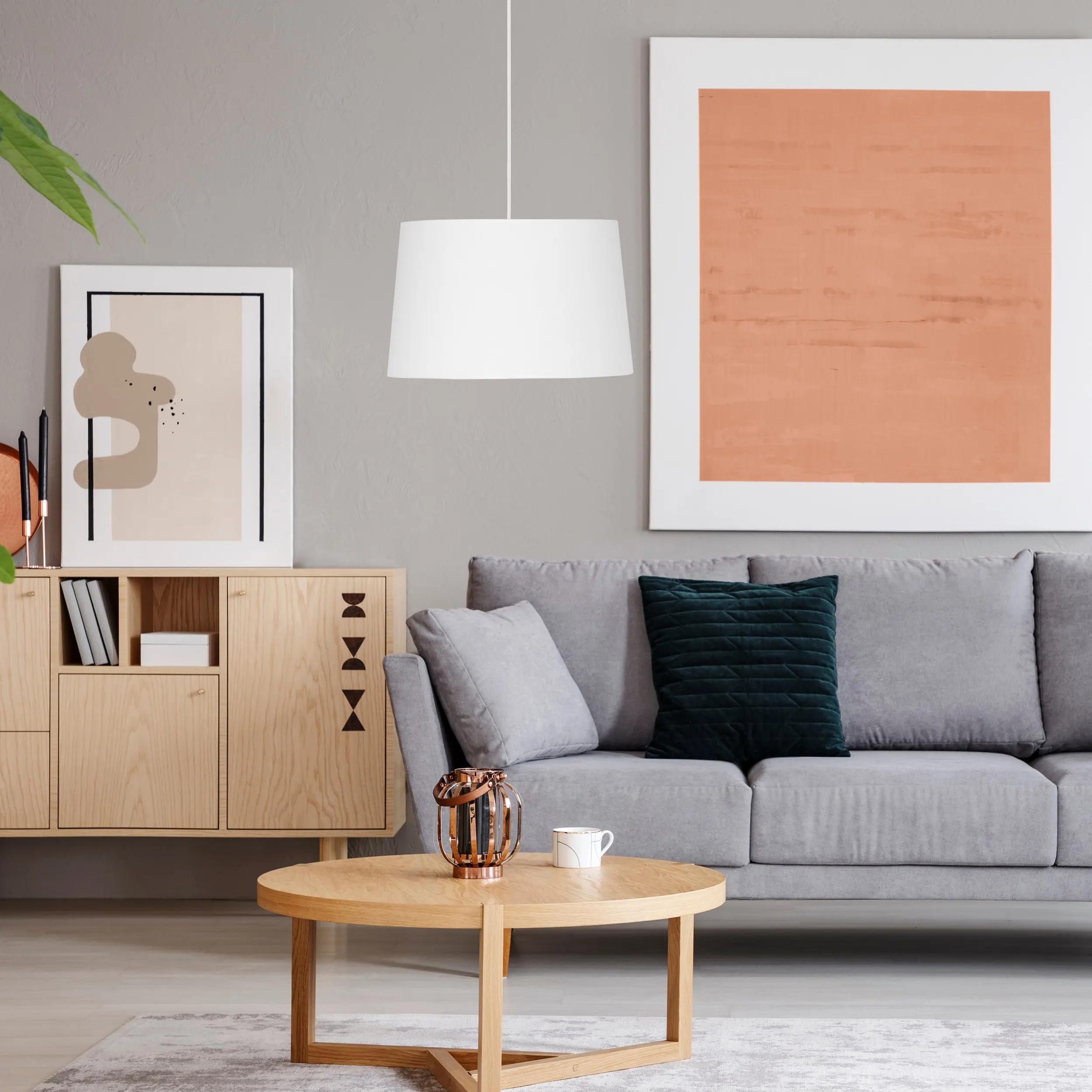 Lampa wisząca MAJA biała okrągła 175x45cm - TK_1883