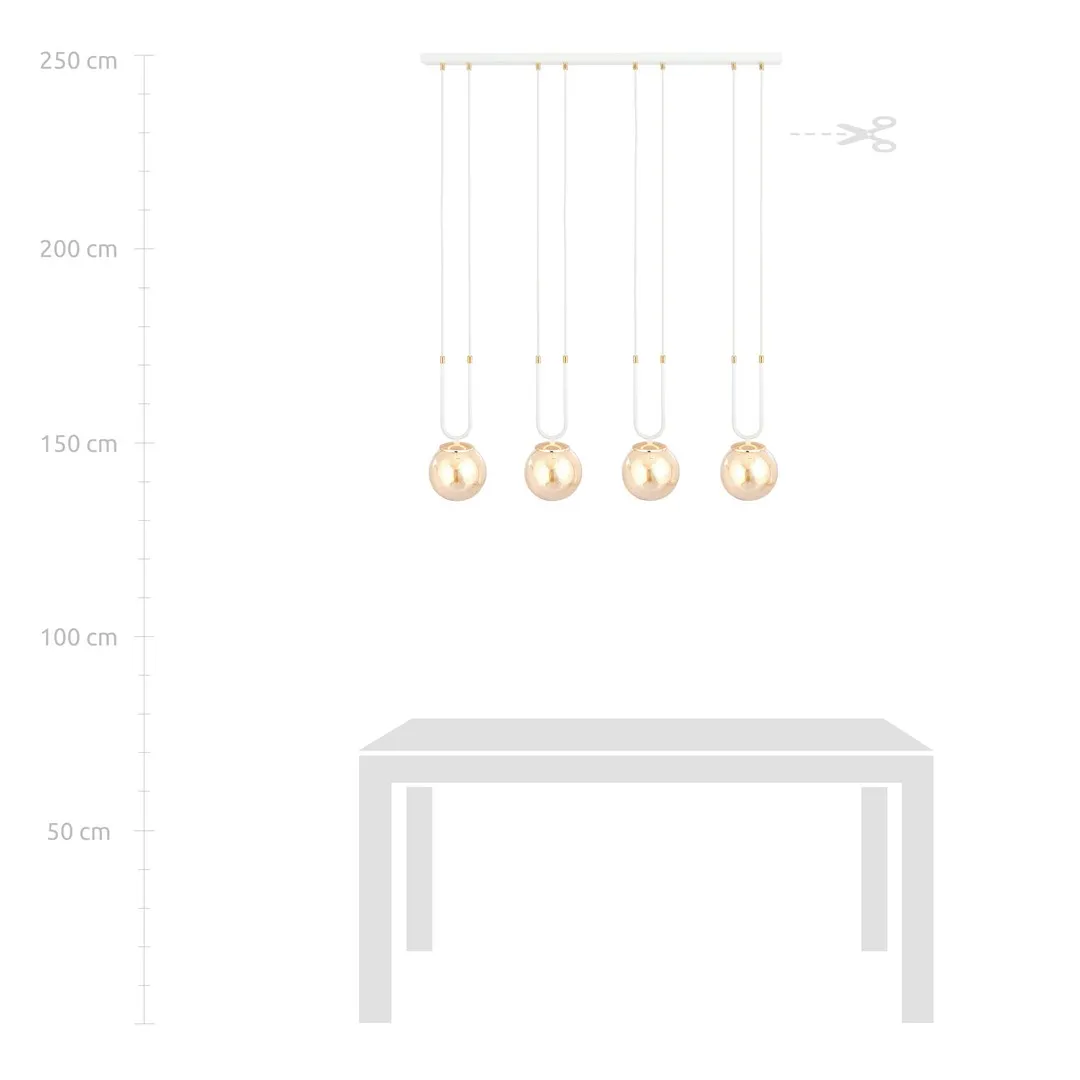 Lampa wisząca GLAM 4 biały miodowy — zdjęcie 7