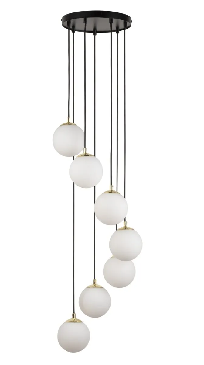 Lampa wisząca PIANO 7 czarno-biała