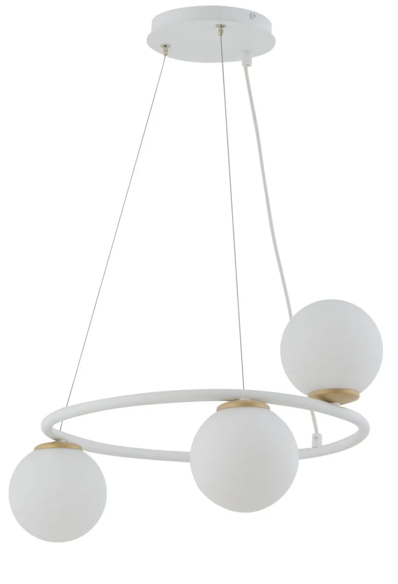 Lampa wisząca GAMA 3 koło biało-złota