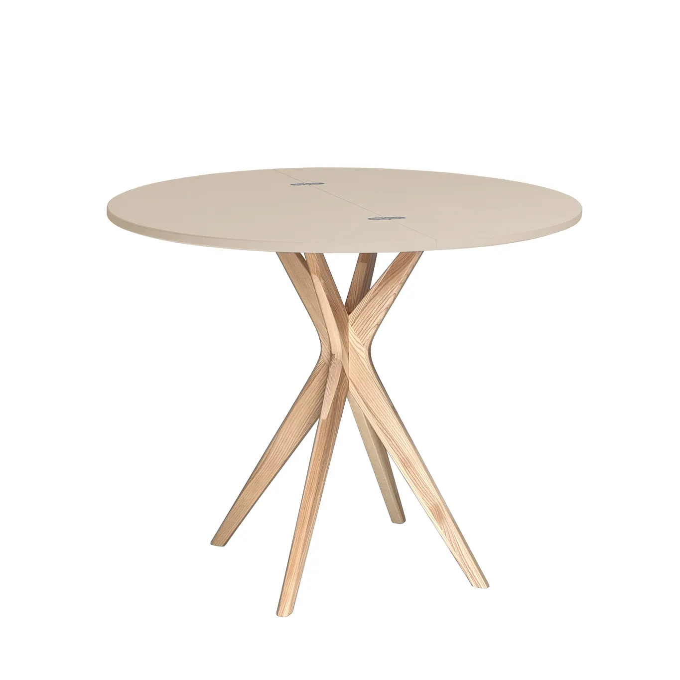 Półokrągły stół rozkładany JUBI śr. 100cm beżowy - NRGBTJ100_E4