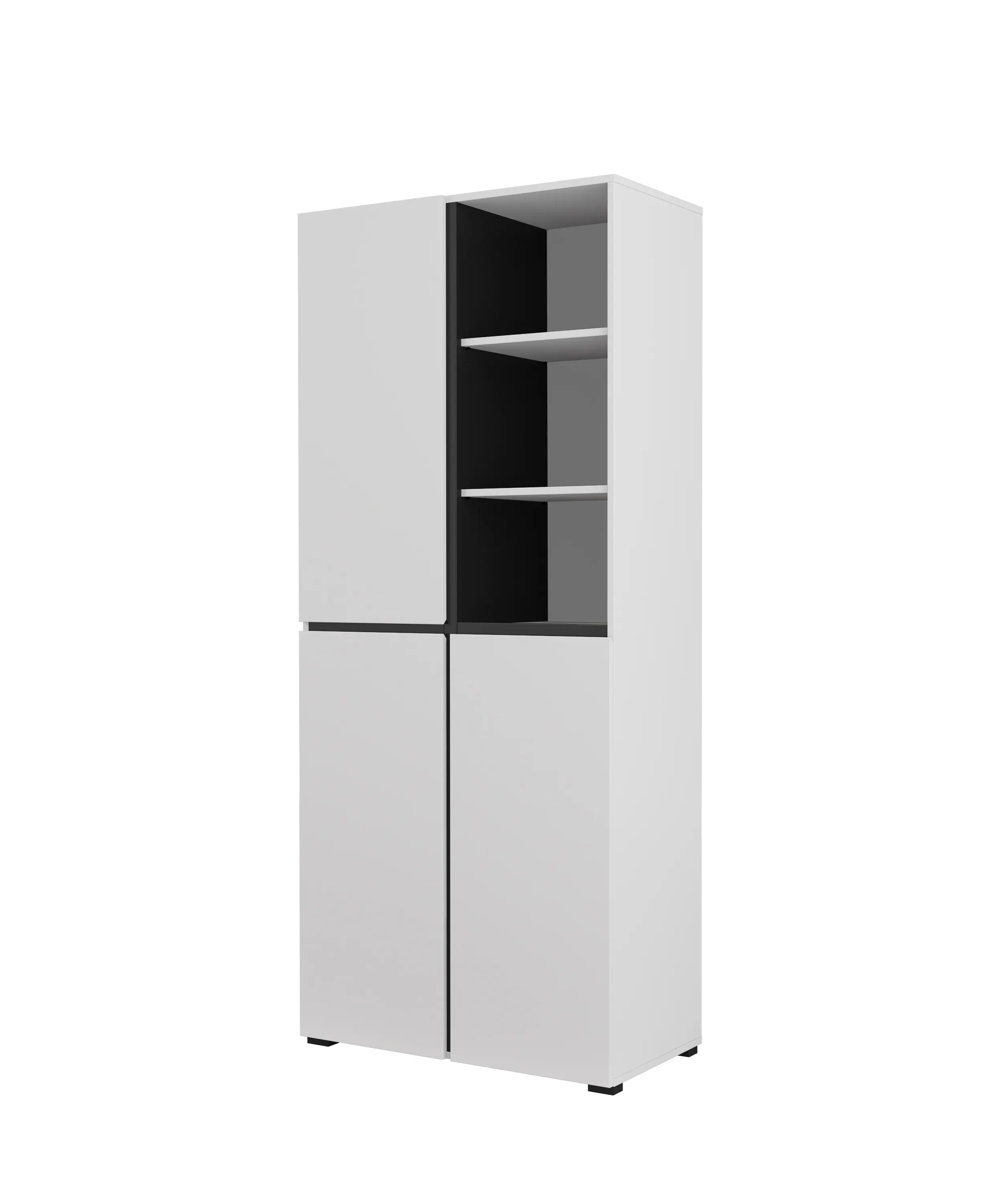 Regał 3-drzwiowy CROSS 80x183 biało-czarny