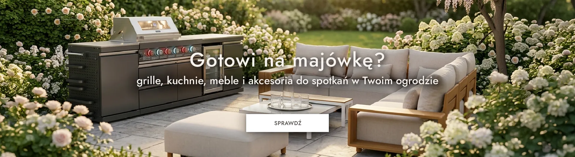 grill, kuchnia, meble ogrodowe, namiot?, ogród