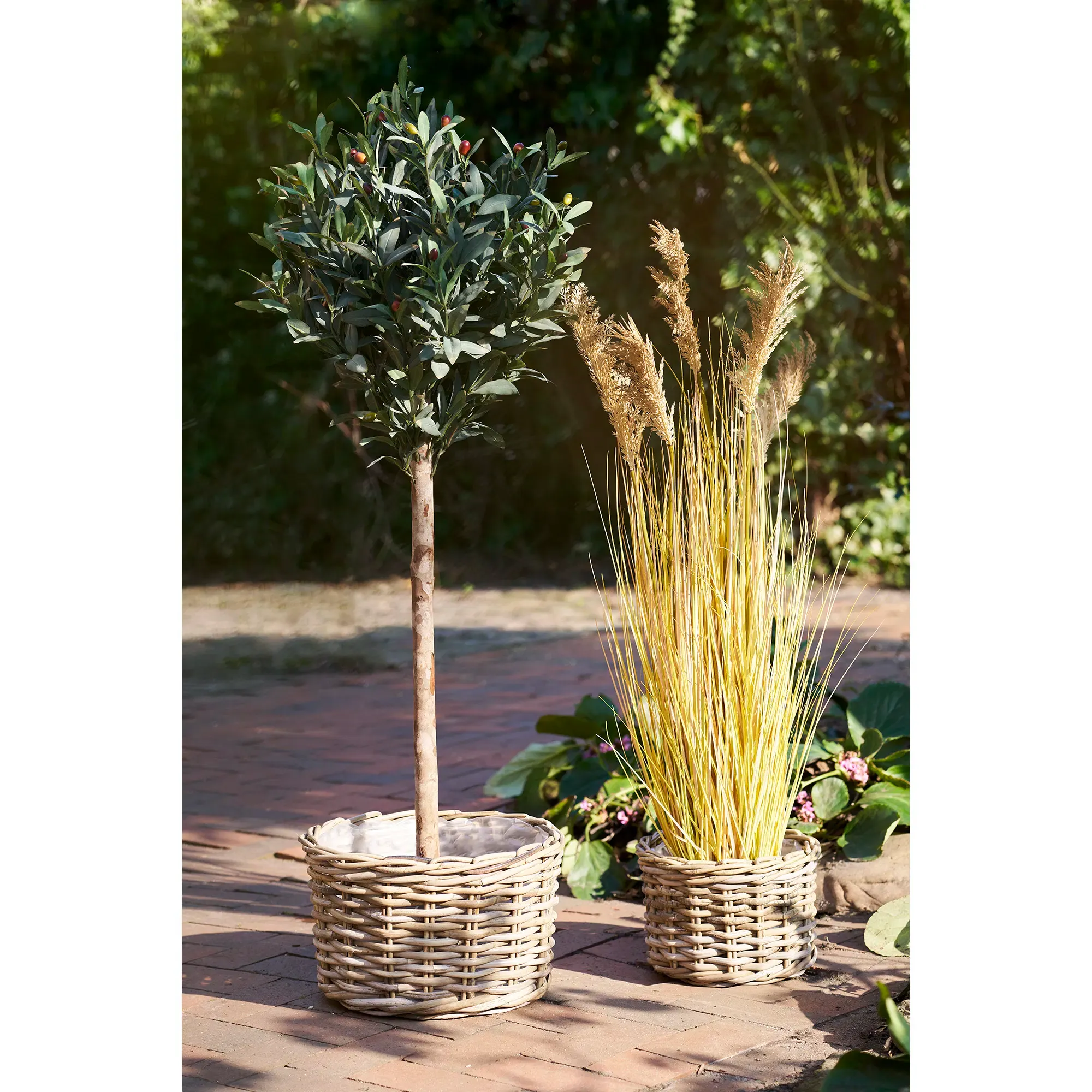 Kosze rattanowe KALAK zestaw 2 sztuk naturalny - 4401186