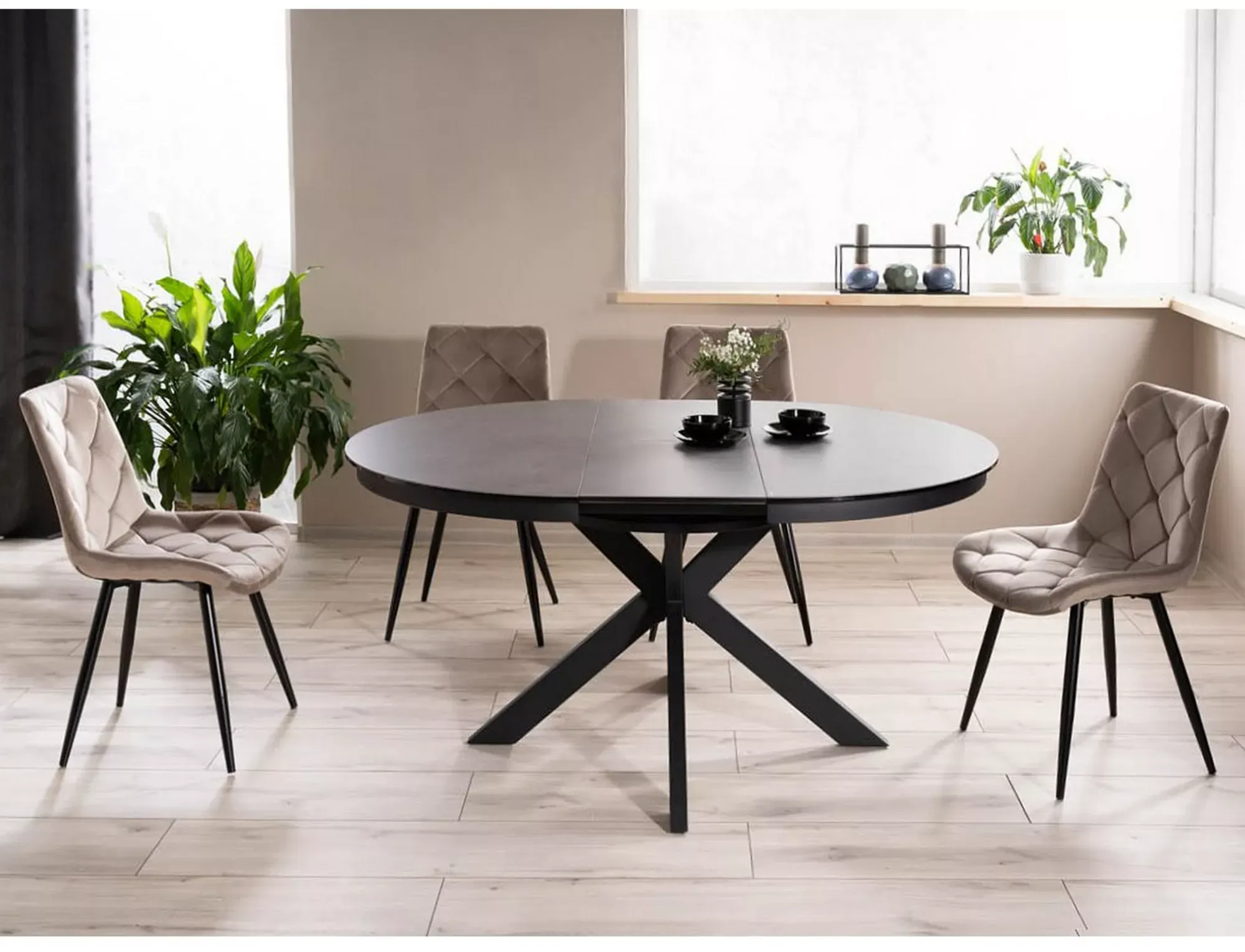 Krzesło RALPH VELVET Bluvel 40 ciemny beż czarny stelaż - RALPHVCCB