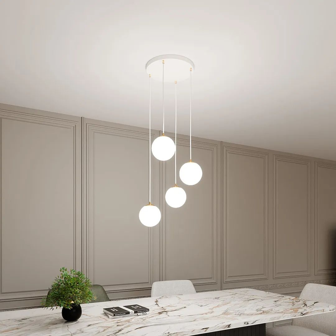 Lampa wisząca ROYAL Biały,Złoty 1244/4 - 1244/4