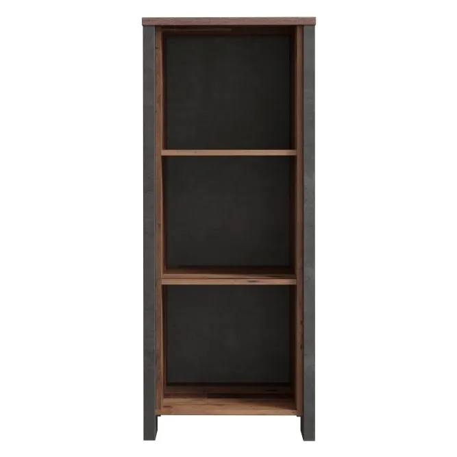 Regał niski CLIF - old wood vintage, beton - CLFR315-C546