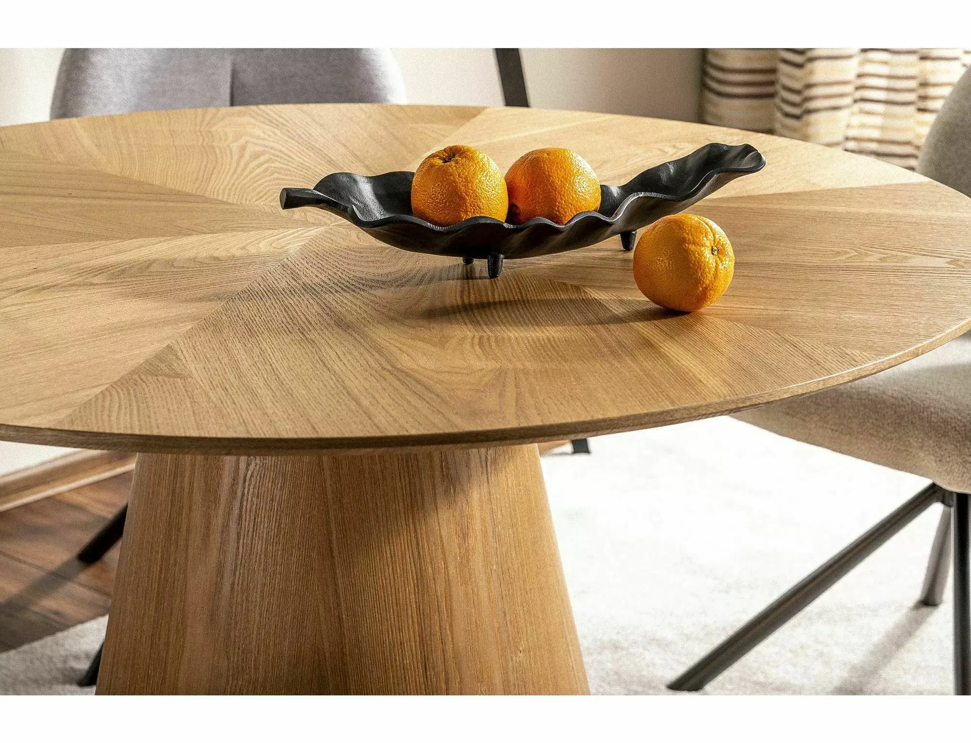 Stół okrągły ANGEL 120 cm efekt dębu - ANGELDFI120