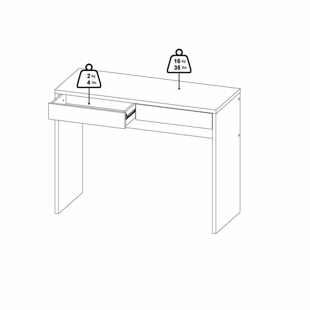 Biurko z 2 szufladami FUNCTION PLUS 100cm Jackson Hickory - TV_80359HLHL