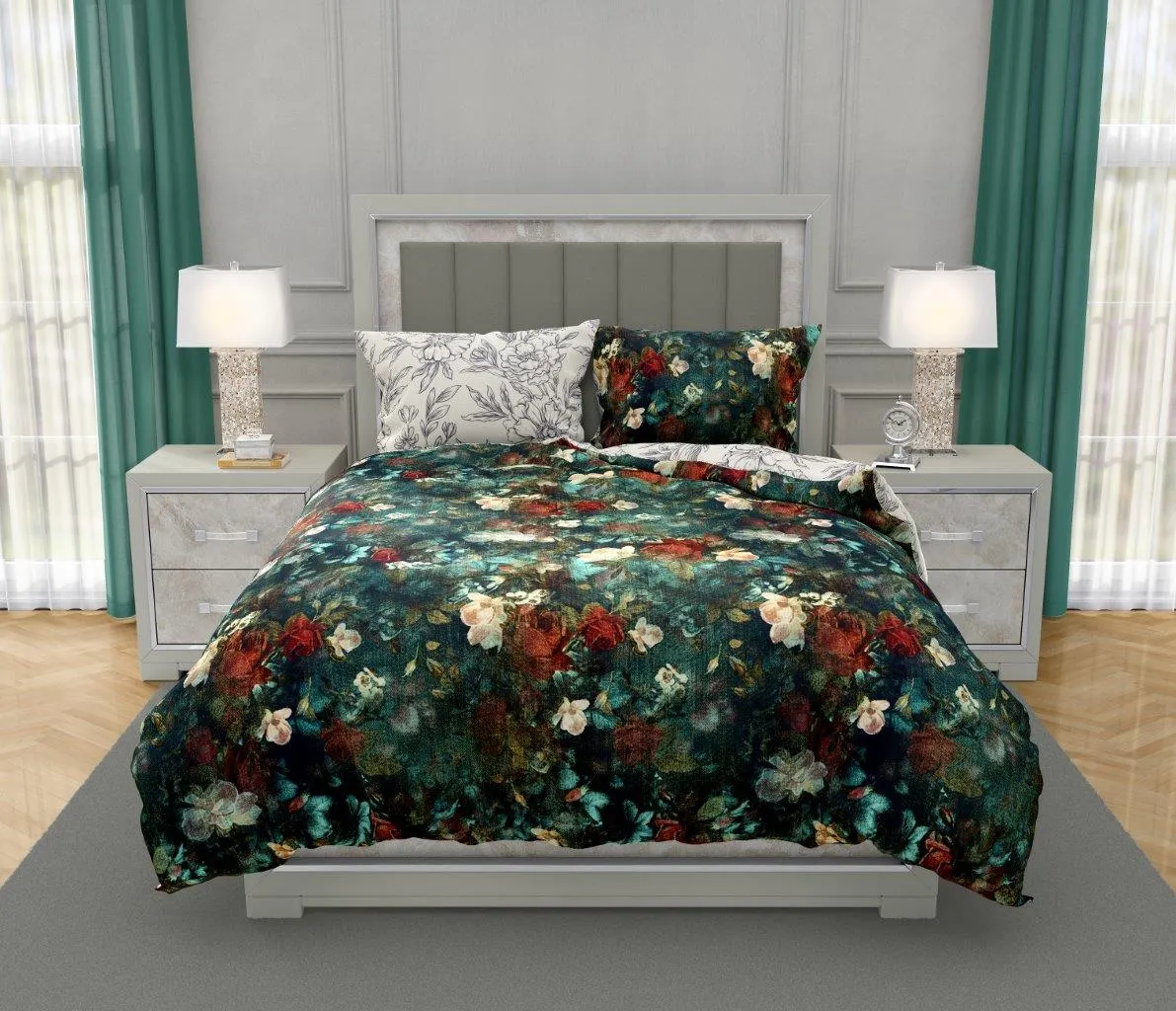 Pościel komplet NOBILE 012 160x200+2x70x80 satyna bawełaniana fotoprint wielokolorowy - FARO_31218