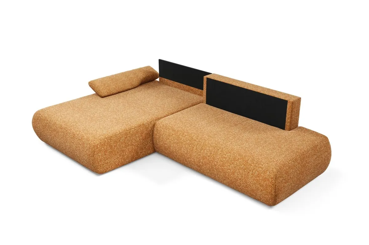 Narożnik rozkładany z pojemnikiem PUENTE 286 cm lewostronny rdzawy - PUENTE_NAR_PUENTE52_L