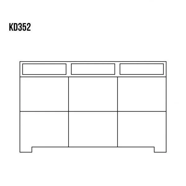 Komoda dębowa KD352 Surowy nielakierowany DREWMAX - 40909