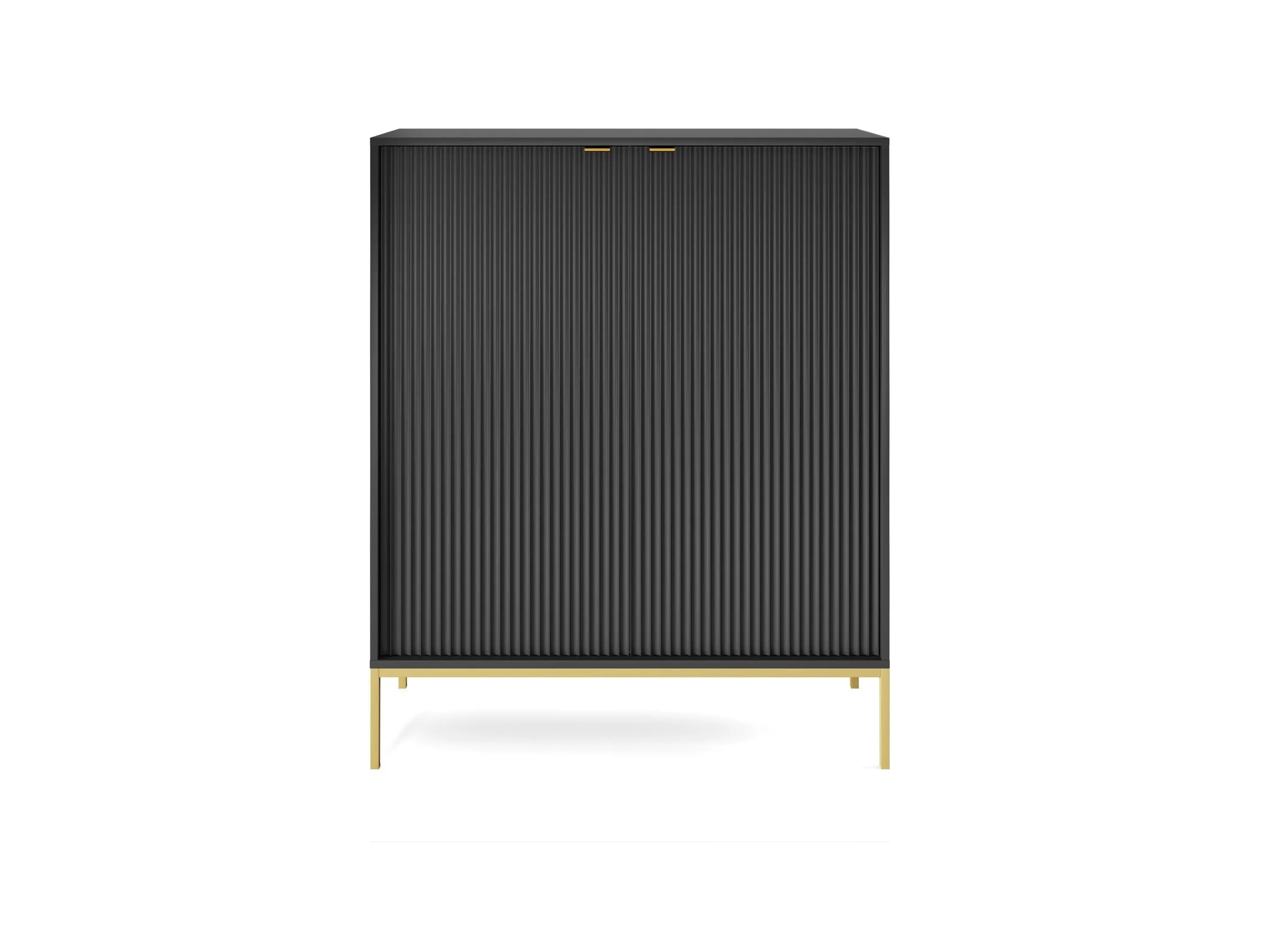Komoda wysoka 2-drzwiowa NOVA Czarny, Złoty - NOVA_K104_CZZL