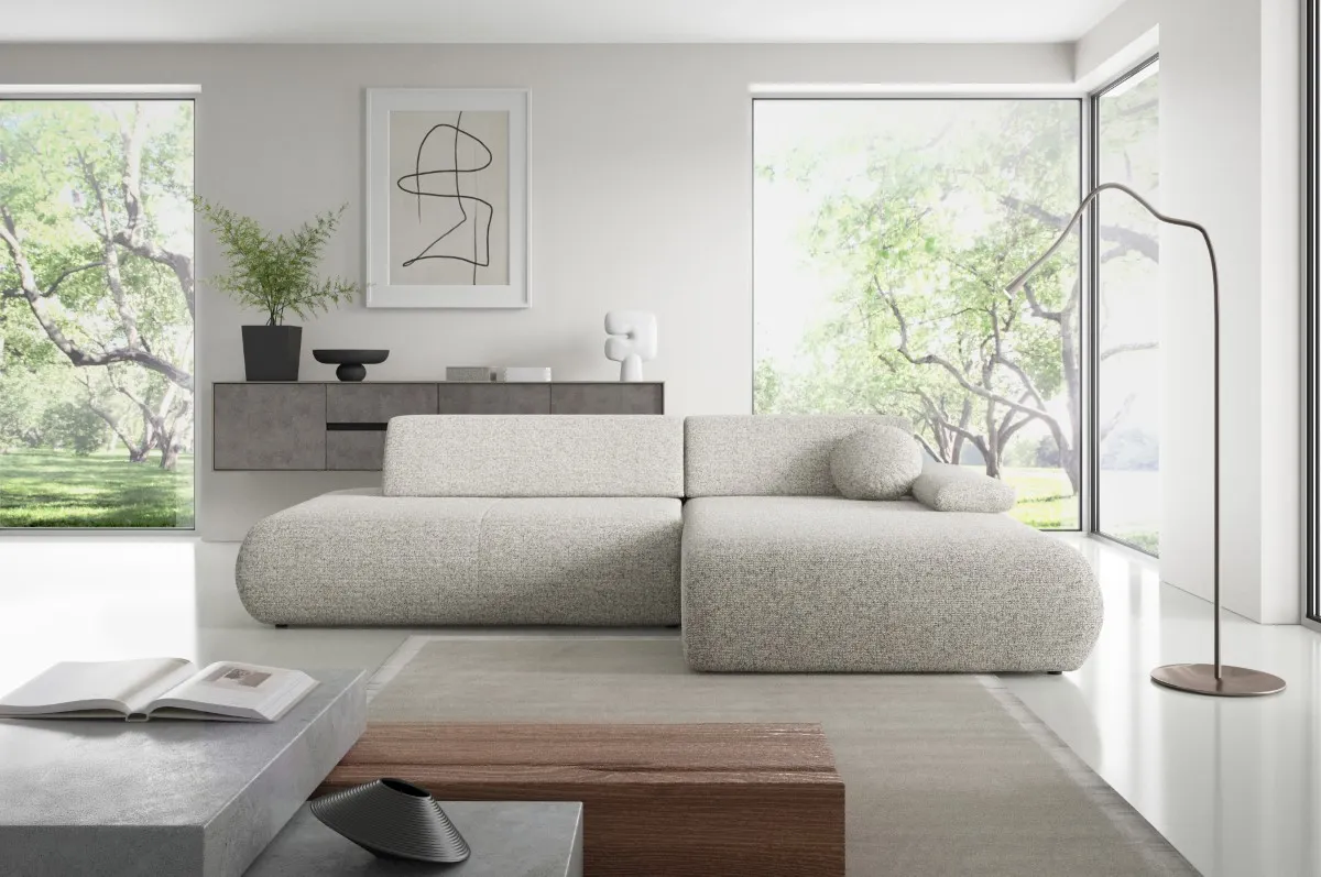 Narożnik rozkładany z pojemnikiem PUENTE 286 cm prawostronny jasny beż - PUENTE_NAR_PUENTE09_P