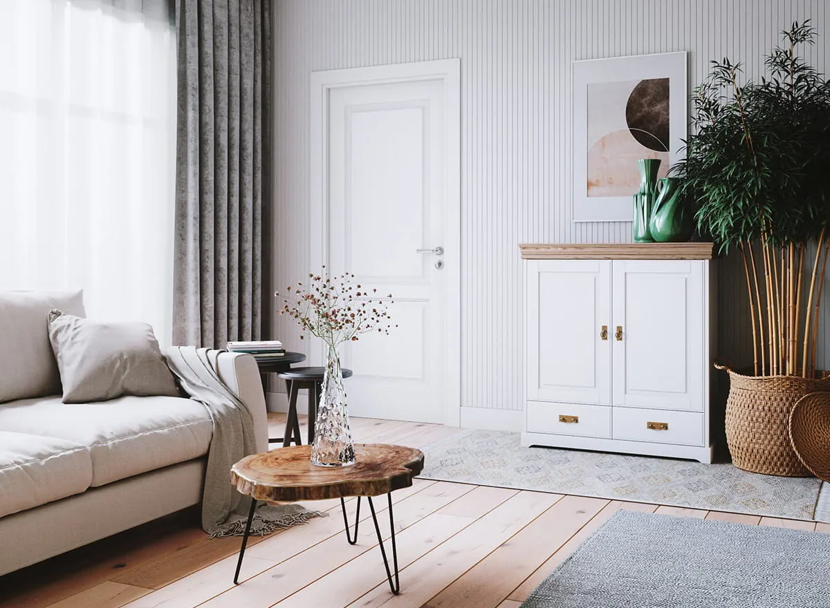 Bieliźniarka 2-drzwiowa z 2 szufladami sosnowa Toskania Kolor: biały, bejca - PL2015BS