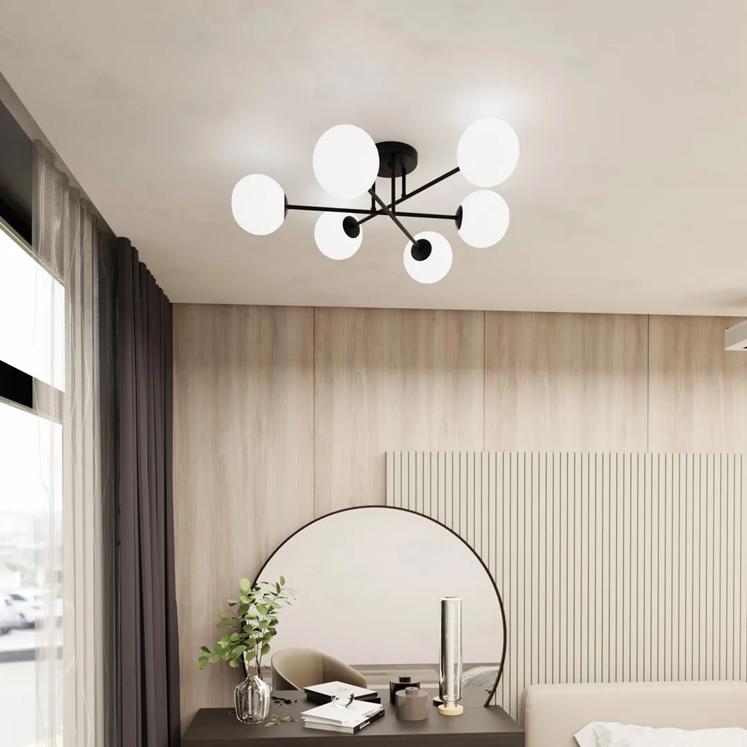 Lampa sufitowa ROMA 6 czarny biały — zdjęcie 5