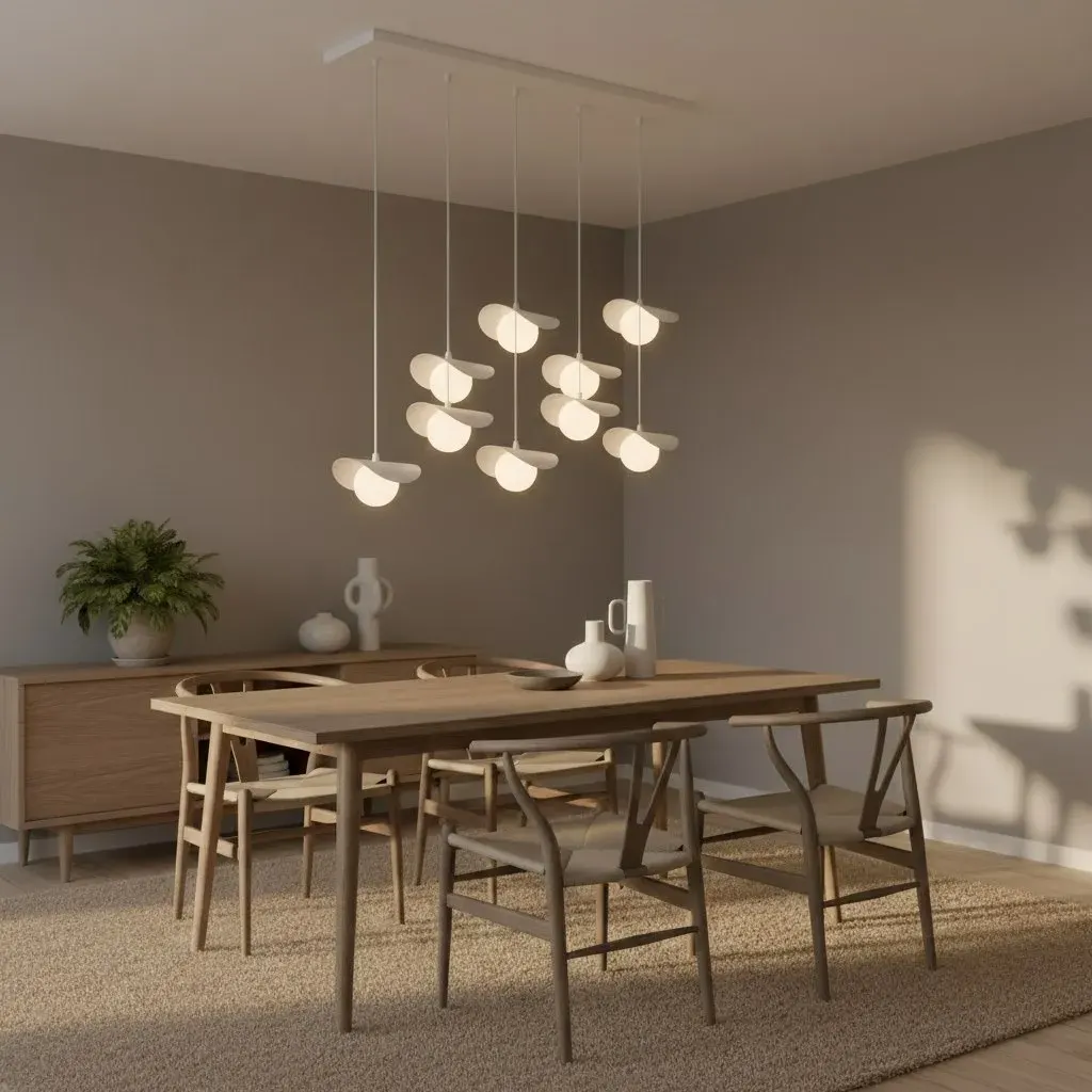 Lampa wisząca metalowa RITUAL 9 biała - 1584/9