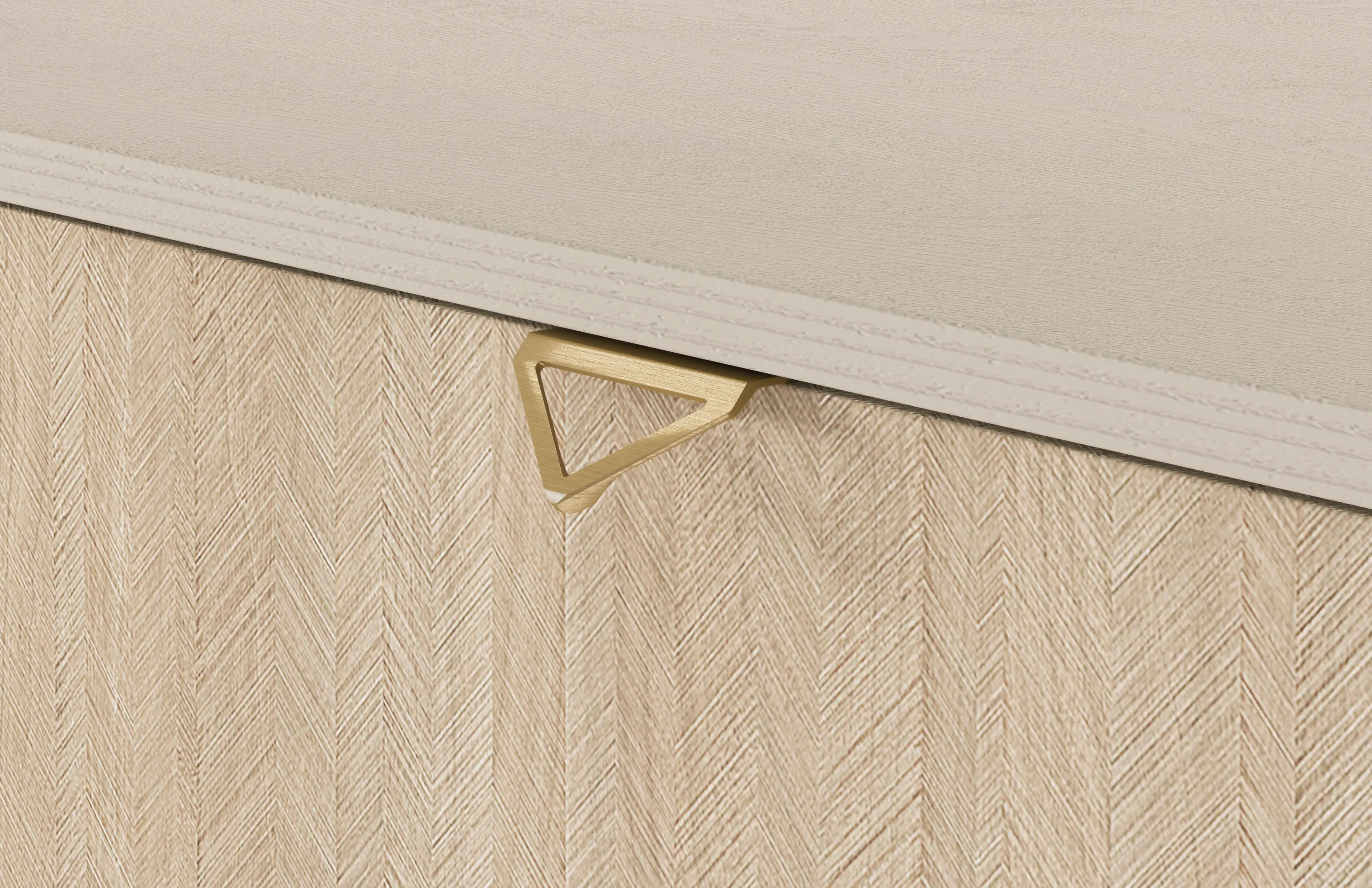 Komoda 2-drzwiowa z 3 szufladami FOREST Piaskowy, Jodełka - FOREST_KSZ158_PIAS