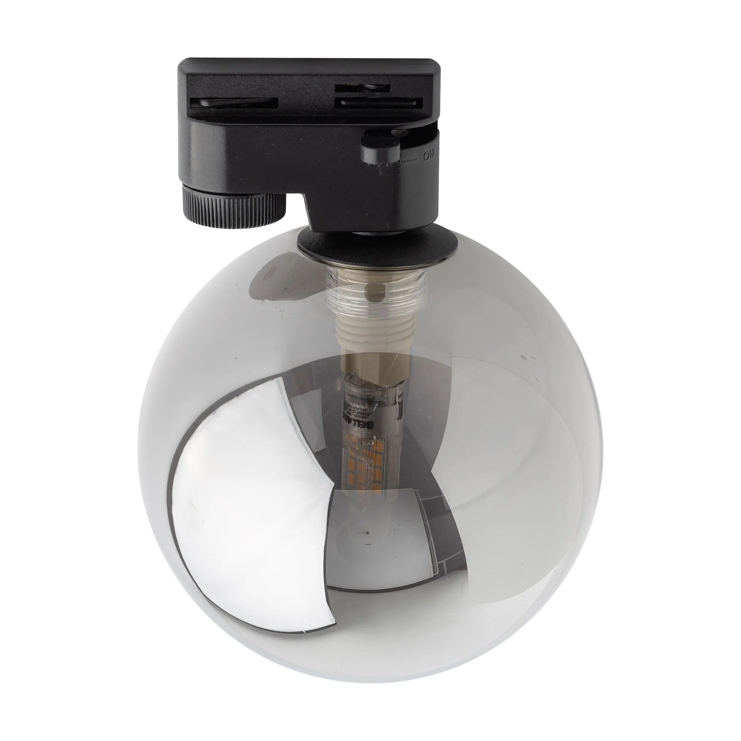 Lampa listwowa TRACER czarna z szarym okrągłym kloszem 17x12cm
