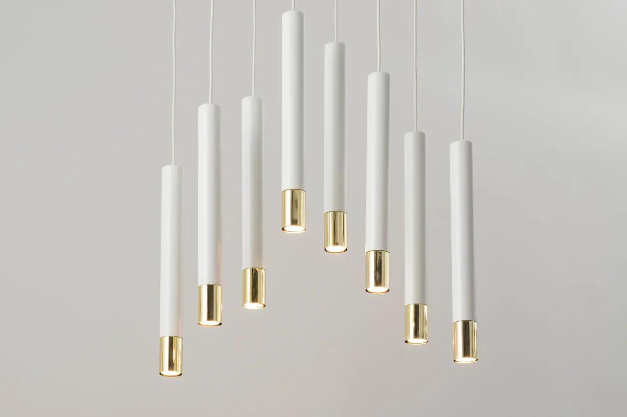 Lampa wisząca SOPEL GRAND 8 biało-złota - SI_33391