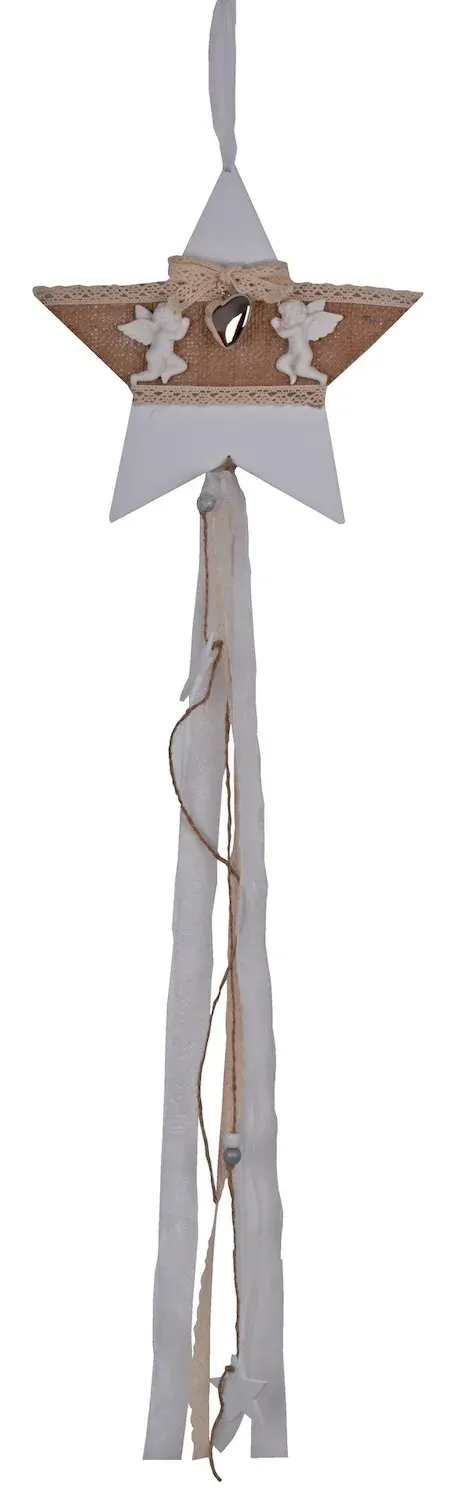 Zawieszka drewniana GWIAZDKA wielokolorowa