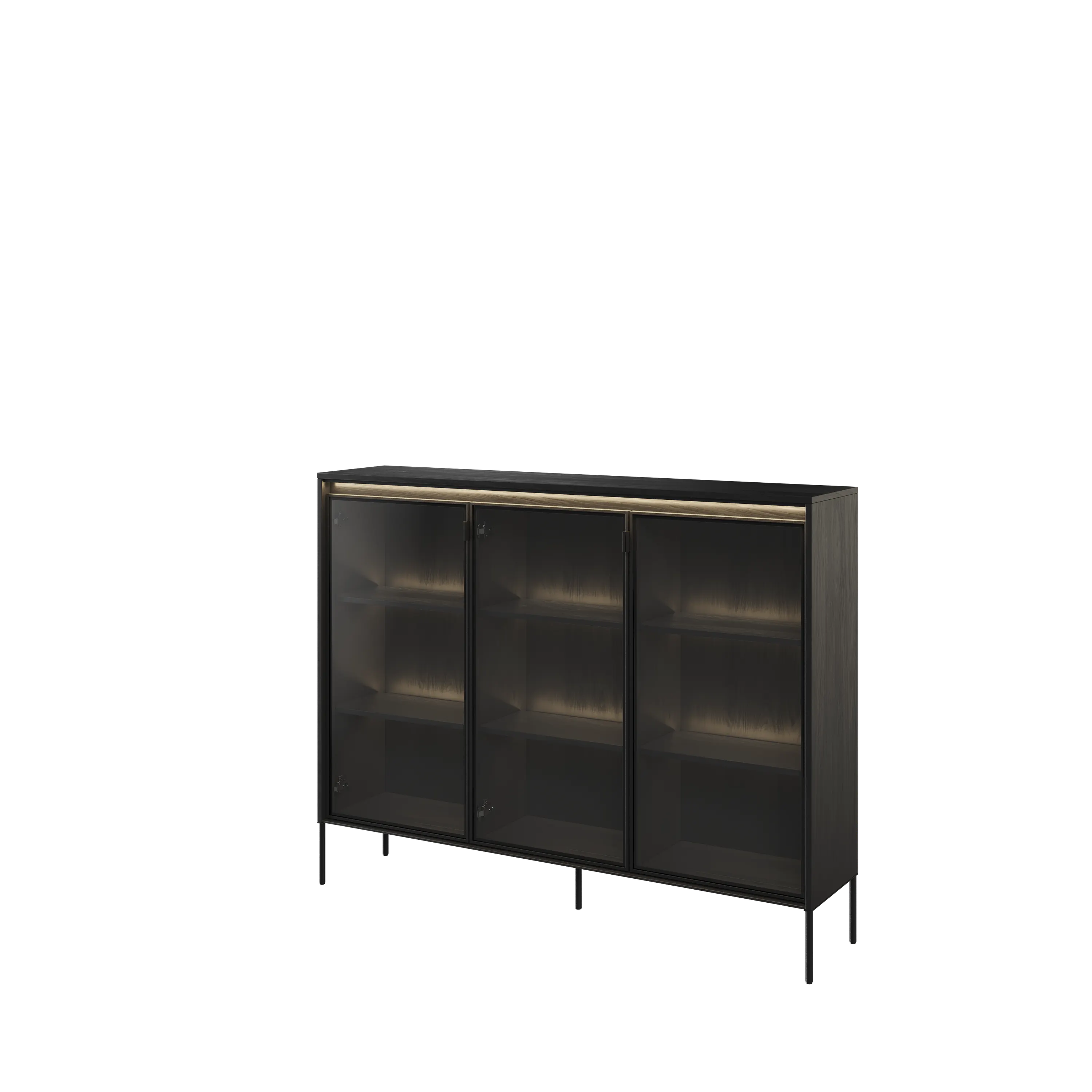 Niska witryna z oświetleniem TREND TR-08 3D czarna - TR8C-V2