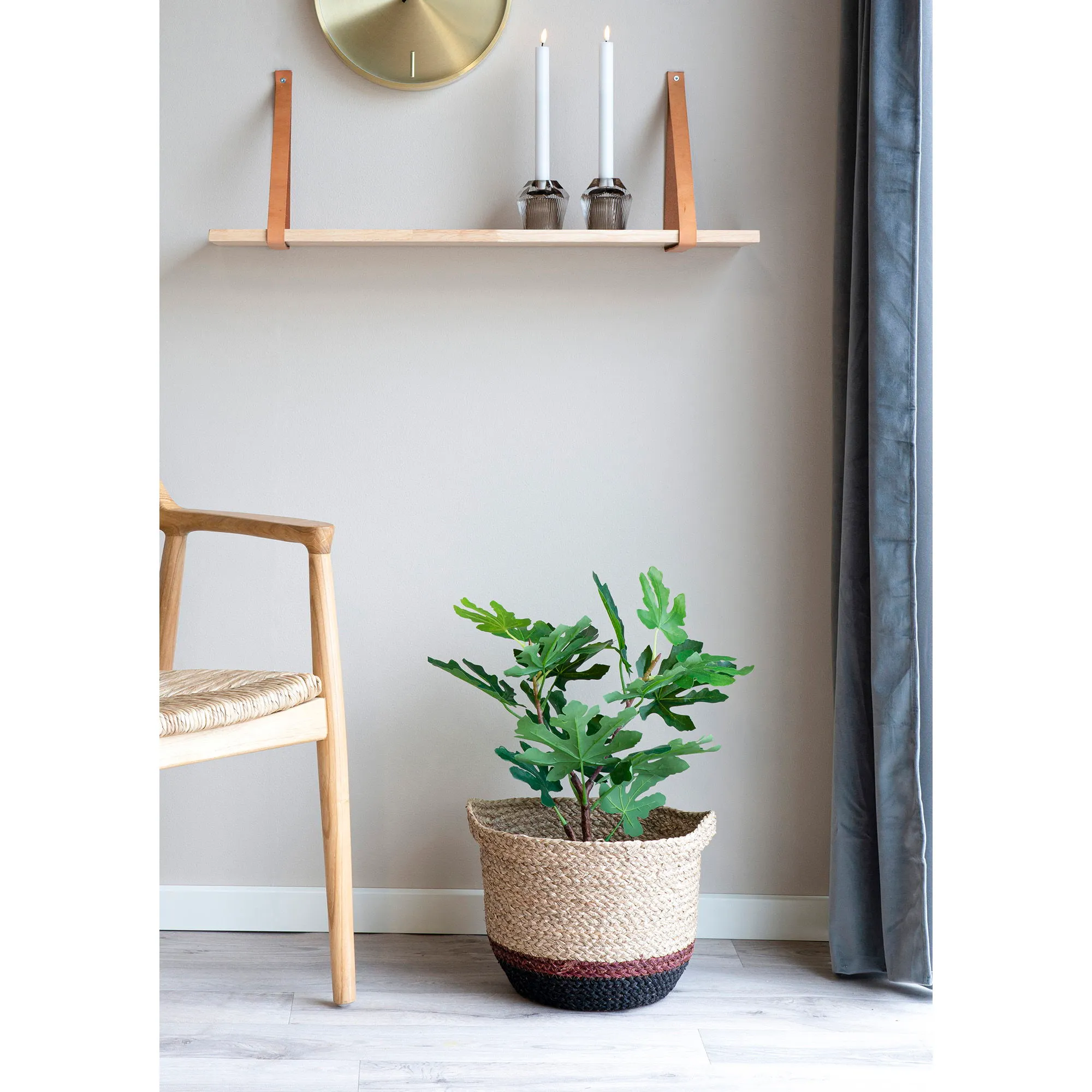 Forno Półka 1 Skórzane paski 80x20 Naturalny - 4292000