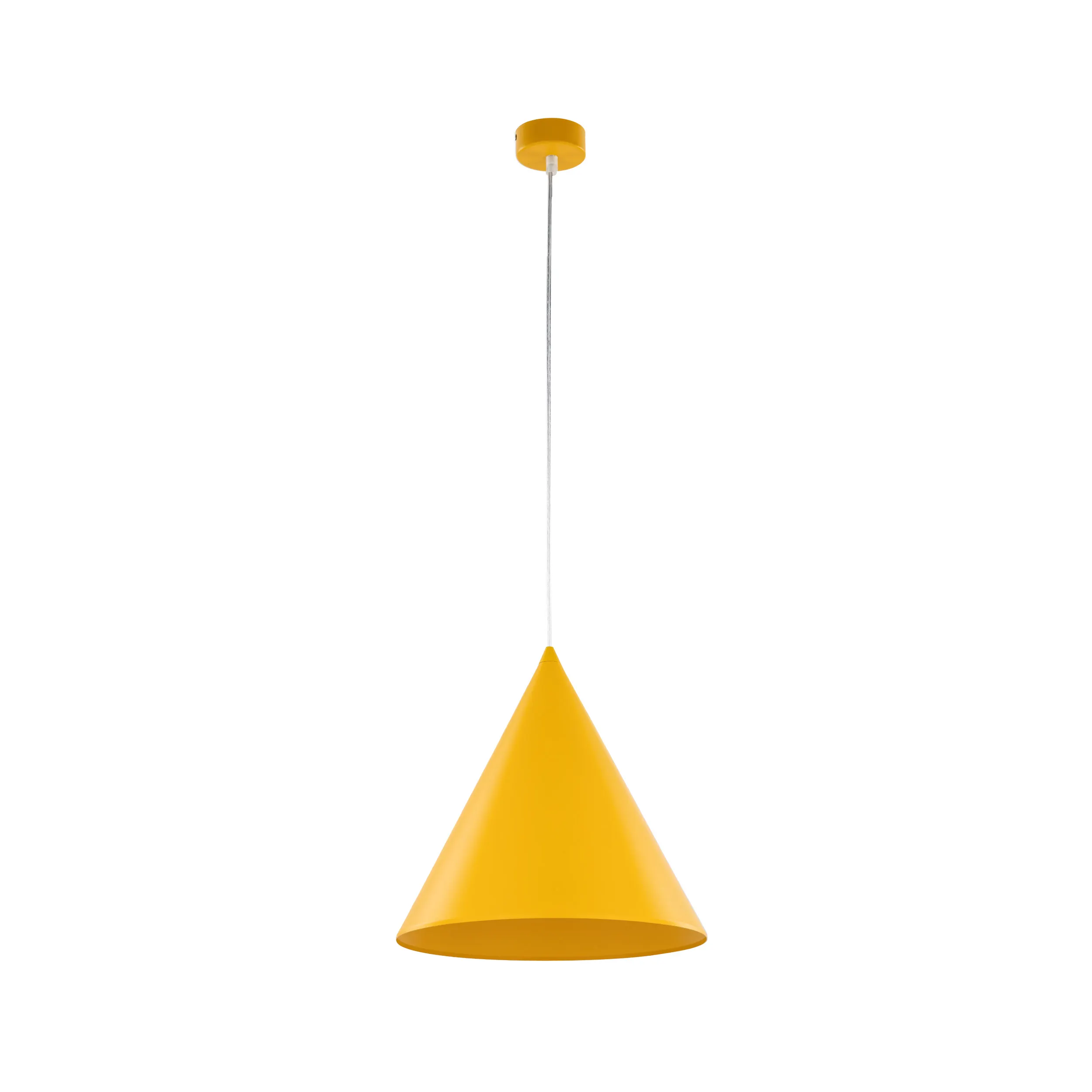 Lampa wisząca CONO żółta na białym przewodzie metalowa 170x32cm