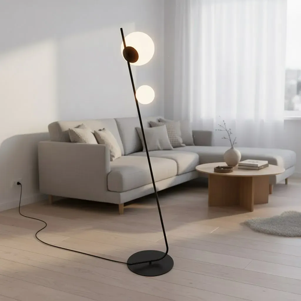 Lampa podłogowa metalowa TATU LP2 czarna — zdjęcie 3