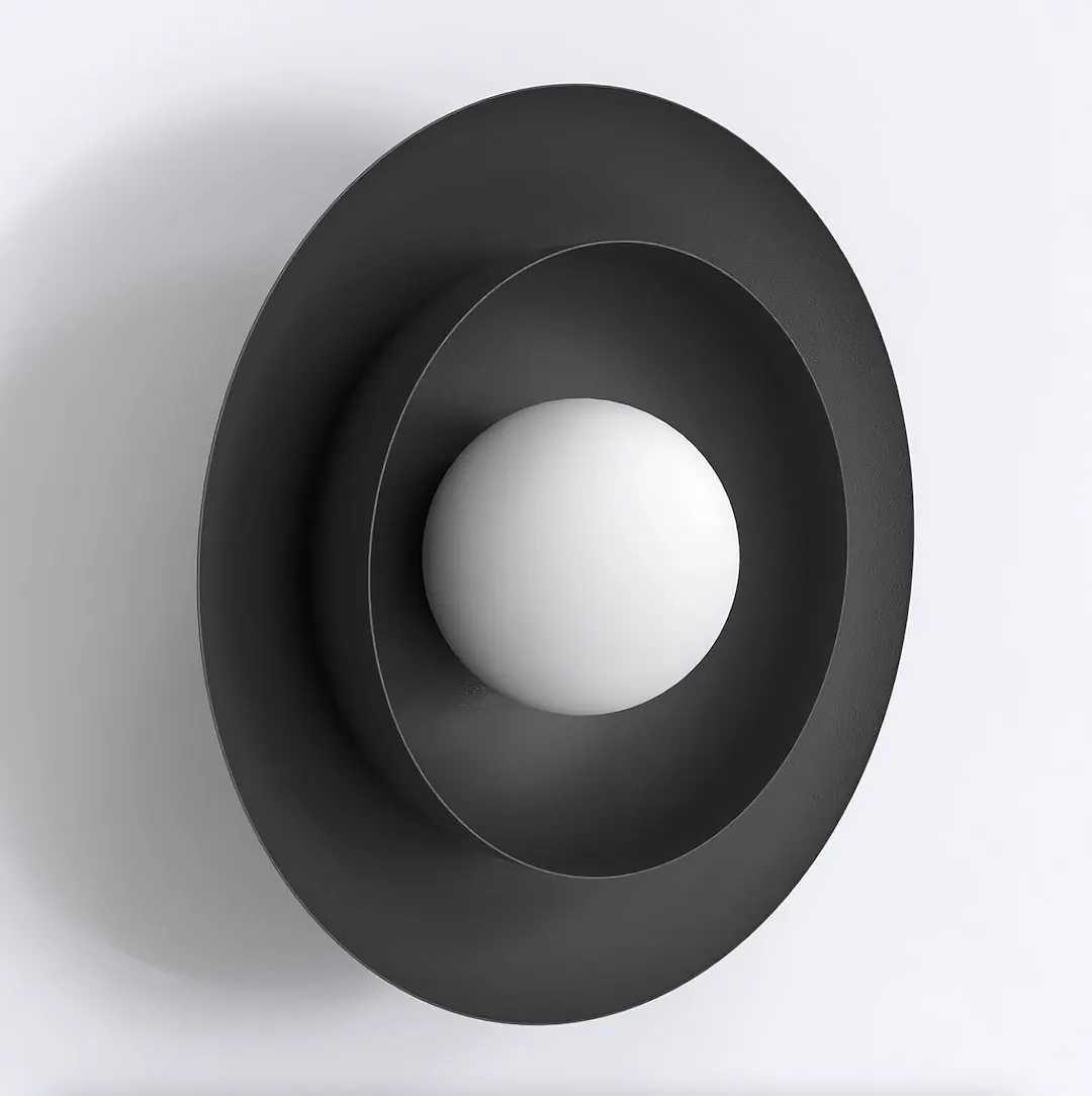 image lampa, kinkiet, kuliste, czarna, minimalizm