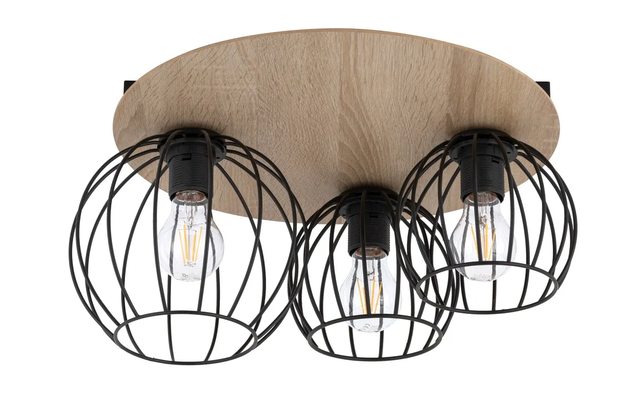 Lampa sufitowa/plafon CYBER 3 okrągły brązowo-czarny