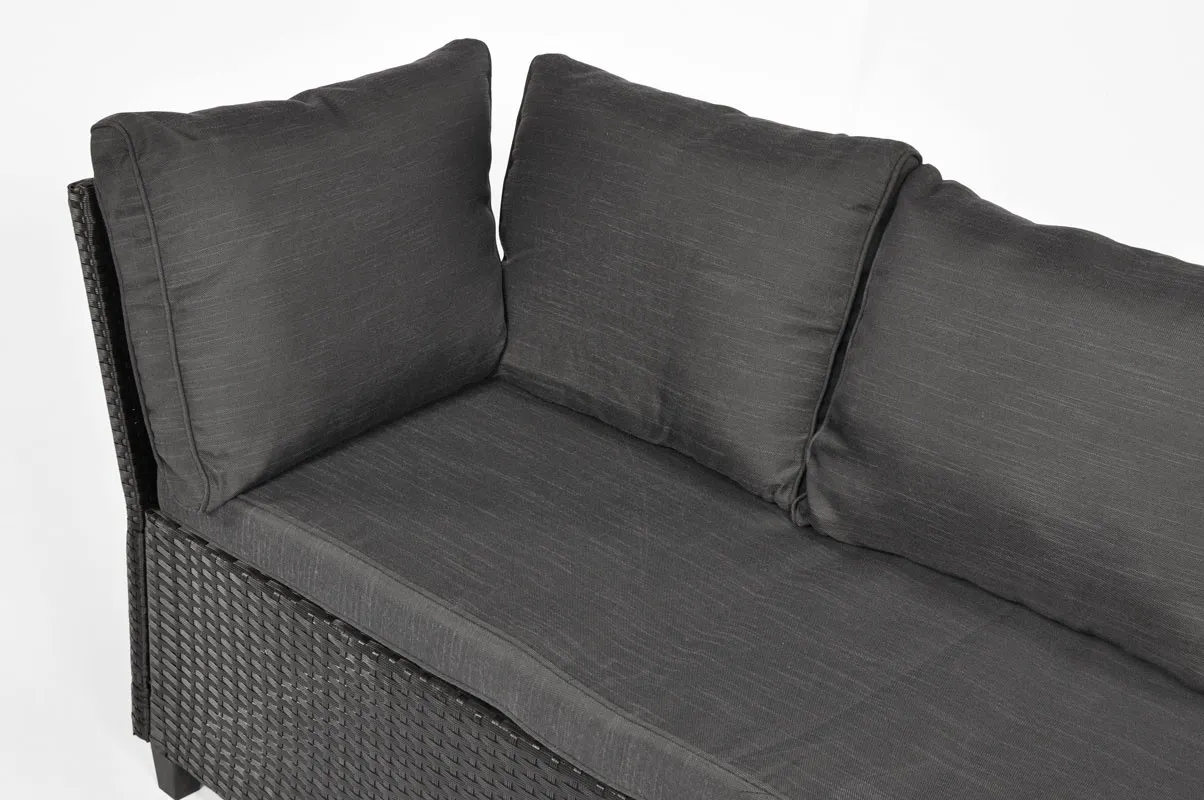 Narożnik ogrodowy wypoczynkowy SZTOKHOLM ze stołem technorattan czarny - FE5906480909794