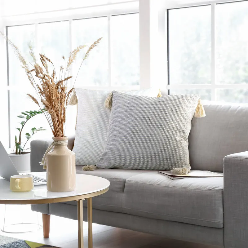 POSZEWKA BOHO 3 45 X 45 CM BEŻOWY - EU_410615