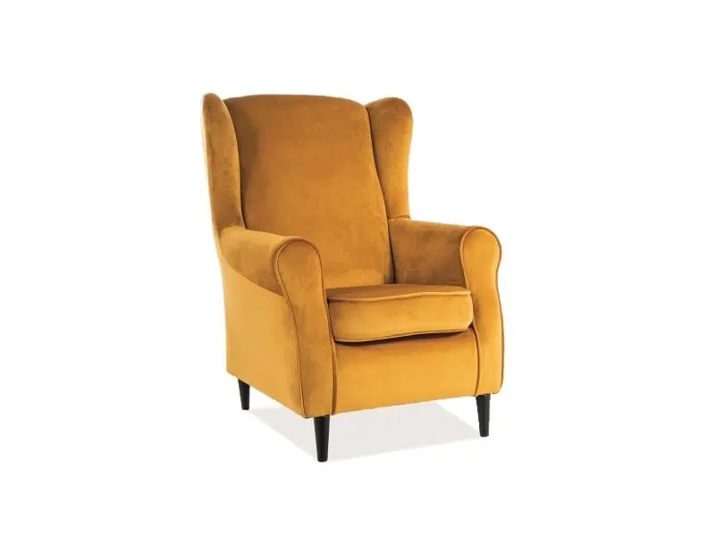 Fotel BARON VELVET Bluvel 68 curry wenge Signal