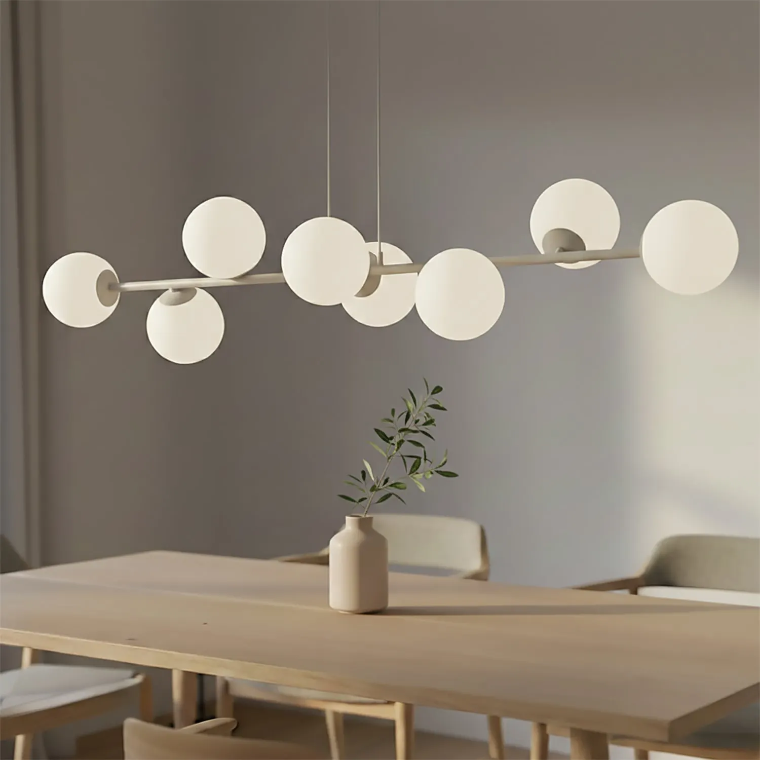 Lampa wisząca MAGNUS 8 GRAY OPAL beżowy biały - 1640/8