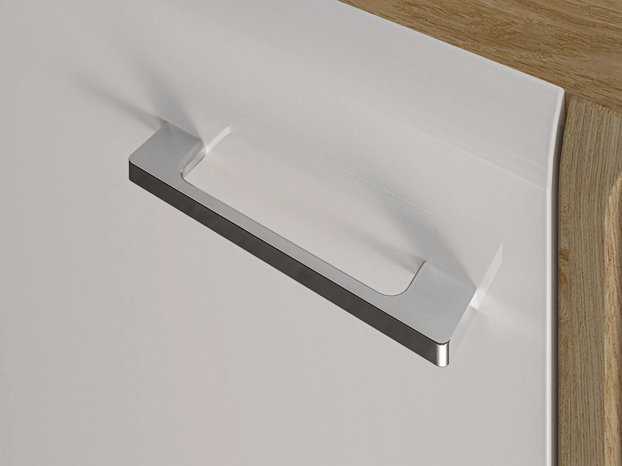 Komoda 1-drzwiowa z 4 szufladami ADAGIO 04 dąb castello, biały połysk - 1ADAG04-001