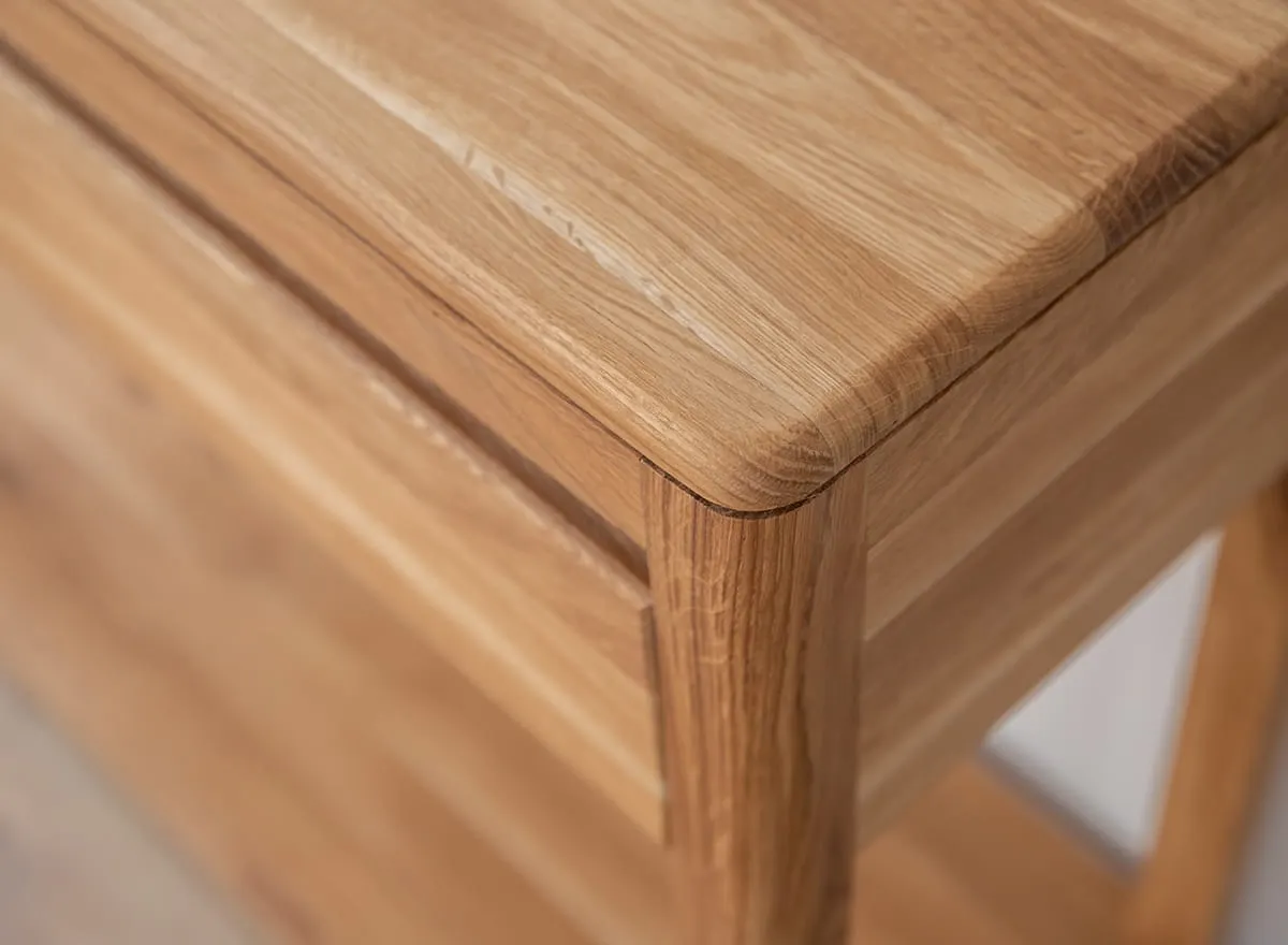 Dębowa konsola GIALO z szufladami I półką 90x33x78 - - 2SGIA23