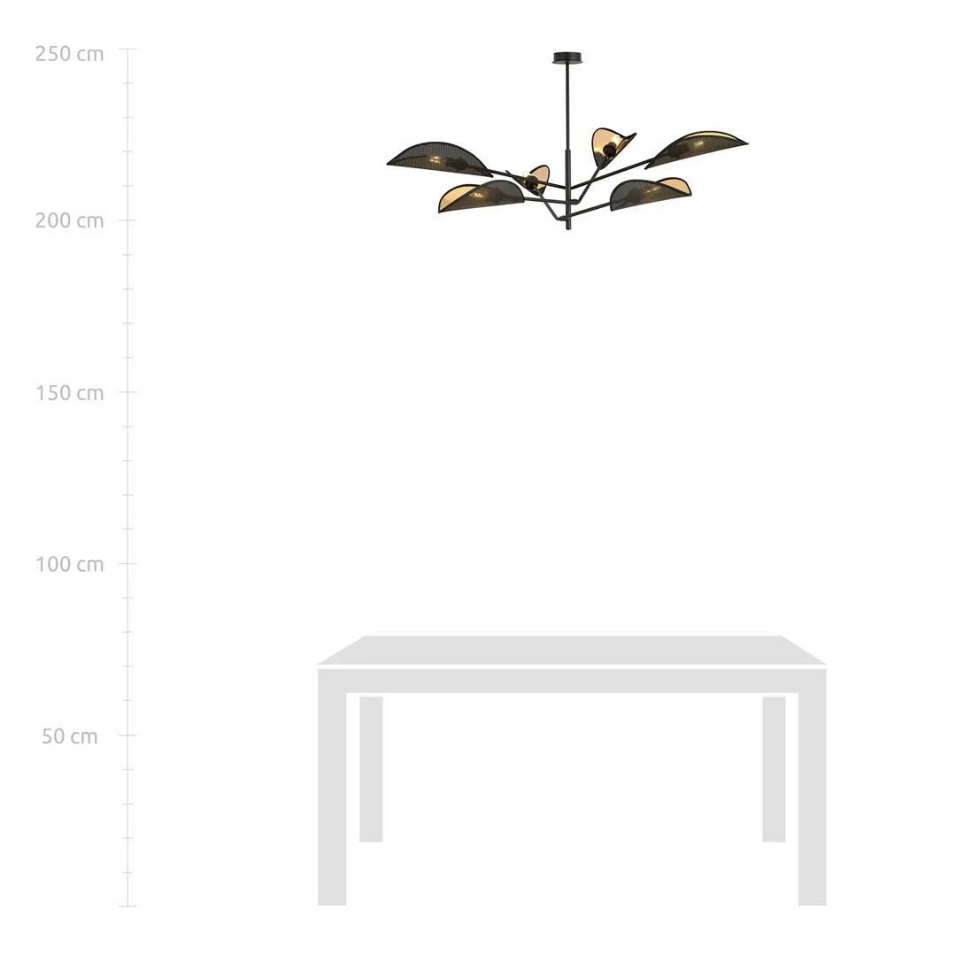 Lampa sufitowa VENE 6 czarny złoty — zdjęcie 8