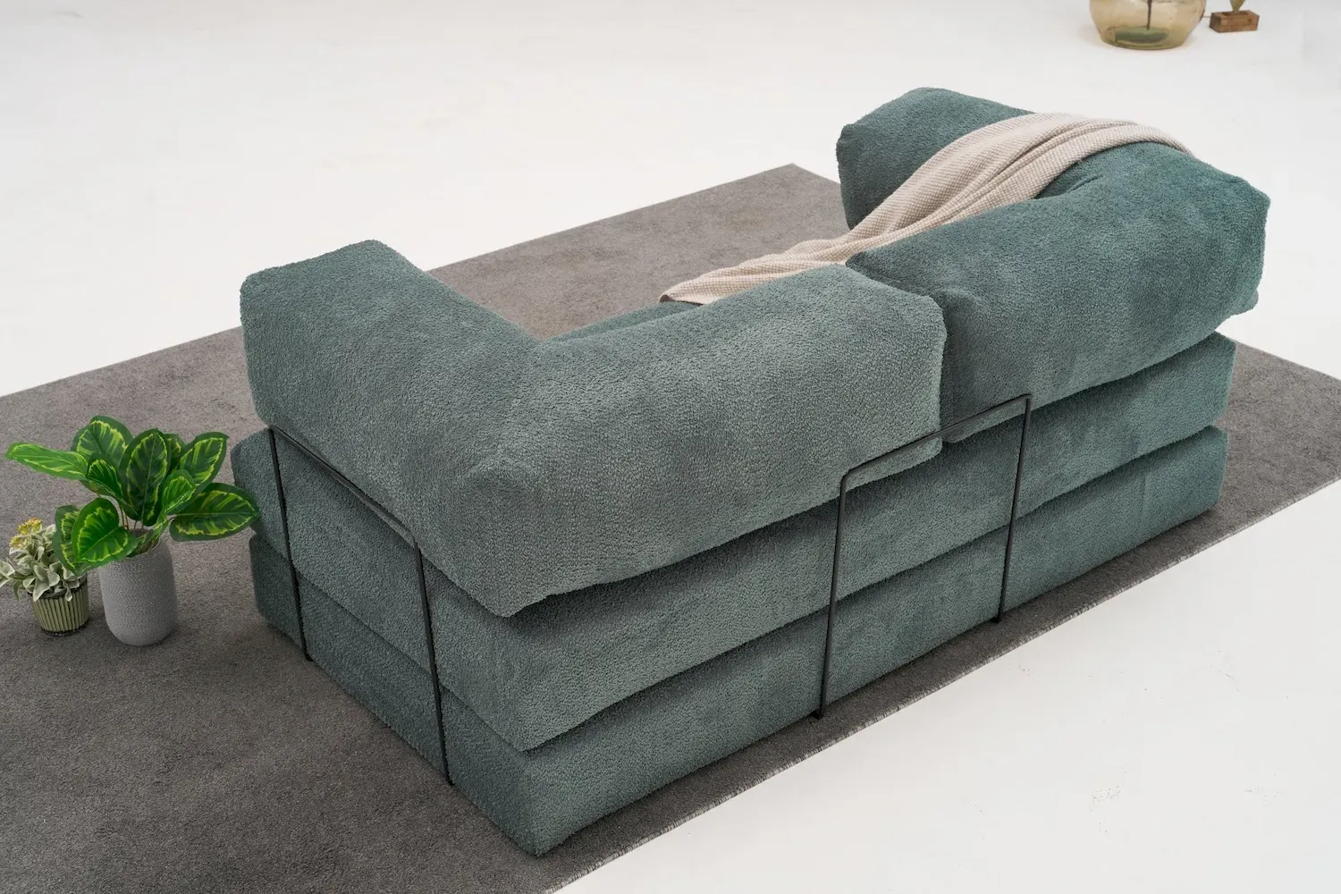 Sofa 3-osobowa rozkładana COMFORT zielona — zdjęcie 3
