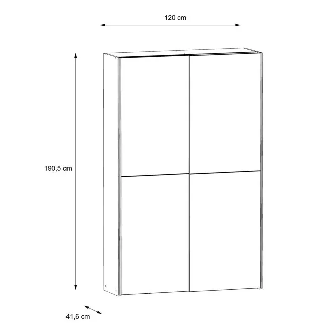 Szafa 2-drzwiowa OZZULA drzwi przesuwne 120cm old wood vintage beton - OZLS722X7-C754