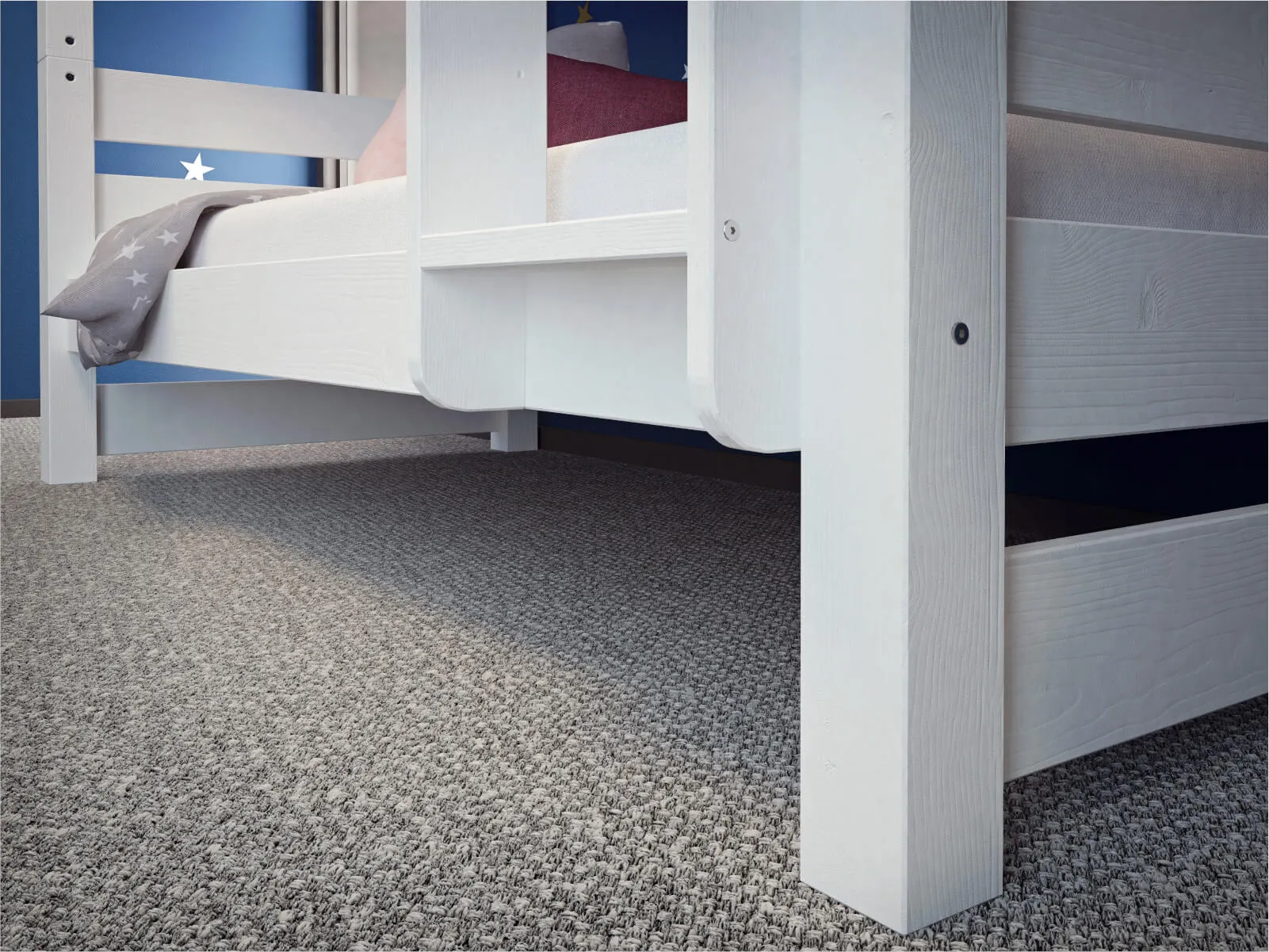 Łóżko drewniane piętrowe COSY 90x200 białe - LPCOSYBIA90