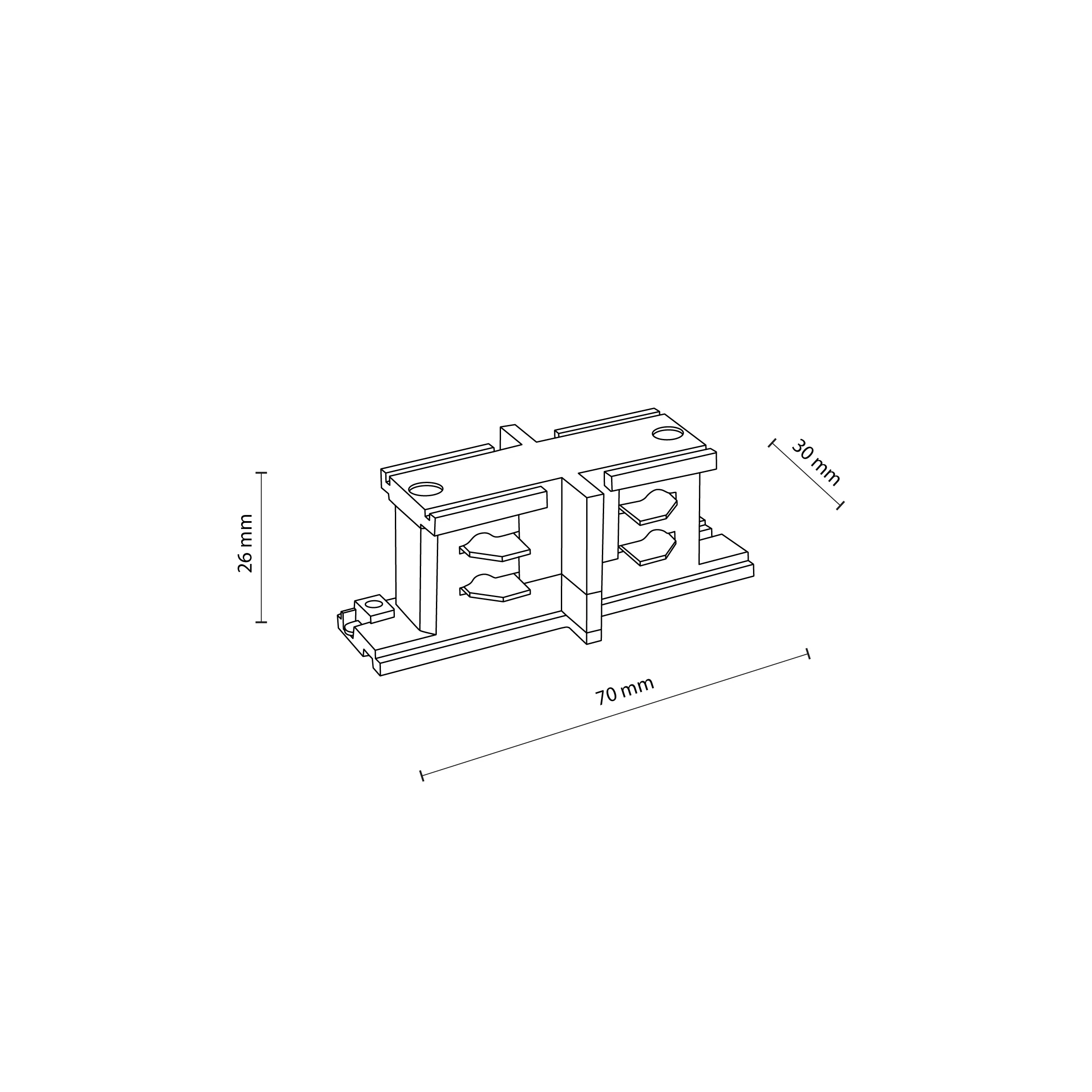 Tracer Łącznik Prosty Trójobwodowy Biały - TK_3608