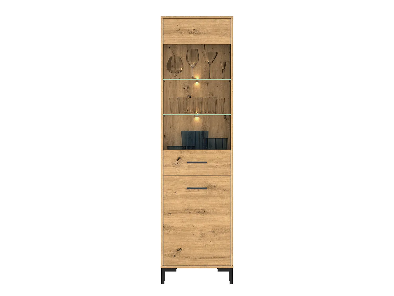 Witryna wąska 2-drzwiowa NEVIO 18 dąb artisan — zdjęcie 3